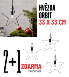 Akční sada kovová hvězda Orbit 3 kusy - Akn sada 3 ks
Zvsn ern lampa ve tvaru hvzdy s LED osvtlenm jsou spojeny pedevm s Vnocemi, ale pi sprvnm pouit v interiru mohou bt i celoron ozdobou. Vhodn pro milovnky minimalistickho, modernho nebo skandinvskho stylu interiru.