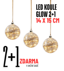 Akční sada koule Glow průhledná 14 x 15 cm 2+1 ks - Akn sada 3 ks
Sklenn vnon koule k zaven s LED podsvcenm. Vnon koule napjen zdrojem s 3metrovm kabelem. Uvnit tenk drt DEW DROP s mikroLED, kter dodvaj neuviteln teplou barvu a jemn, romantick svtlo. Baky jsou spojeny pedevm s Vnocemi, ale pi sprvnm pouit v interiru mohou bt i celoron ozdobou.